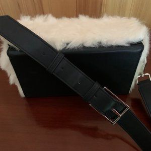 Crossbody/Shoulder box shape bag-furry top & front-Super unique-Any season